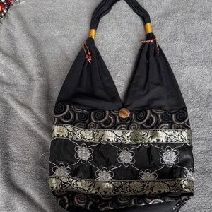 Elegant Black and Silver Women's Elephant Bag